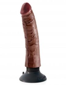 King Cock 7 inches Vibrating Dildo Brown