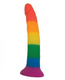 Rainbow Power Drive 7 inches Strap On Dildo With Harness Silicone