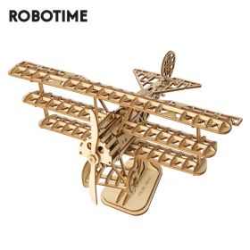 Robotime DIY 3D Wooden Puzzle Toys Assembly Model Toys Plane Merry Go Round Ferris Wheel Toys for Children TG301