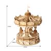 Robotime DIY Merry Go Round Toys 3D Wooden Puzzle Toy Assembly Model Wood Craft Kits Desk Decoration for Children Kids TG404