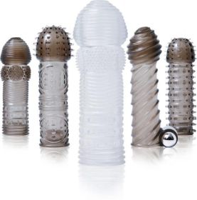 Vibrating Penis Sleeve Kit Smoke/Clear (SKU: TCN-AE-KT-8158)